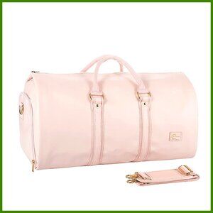 Convertible Garment Bag with Shoe Pouch, Waterproof Faux Leather, Carry On